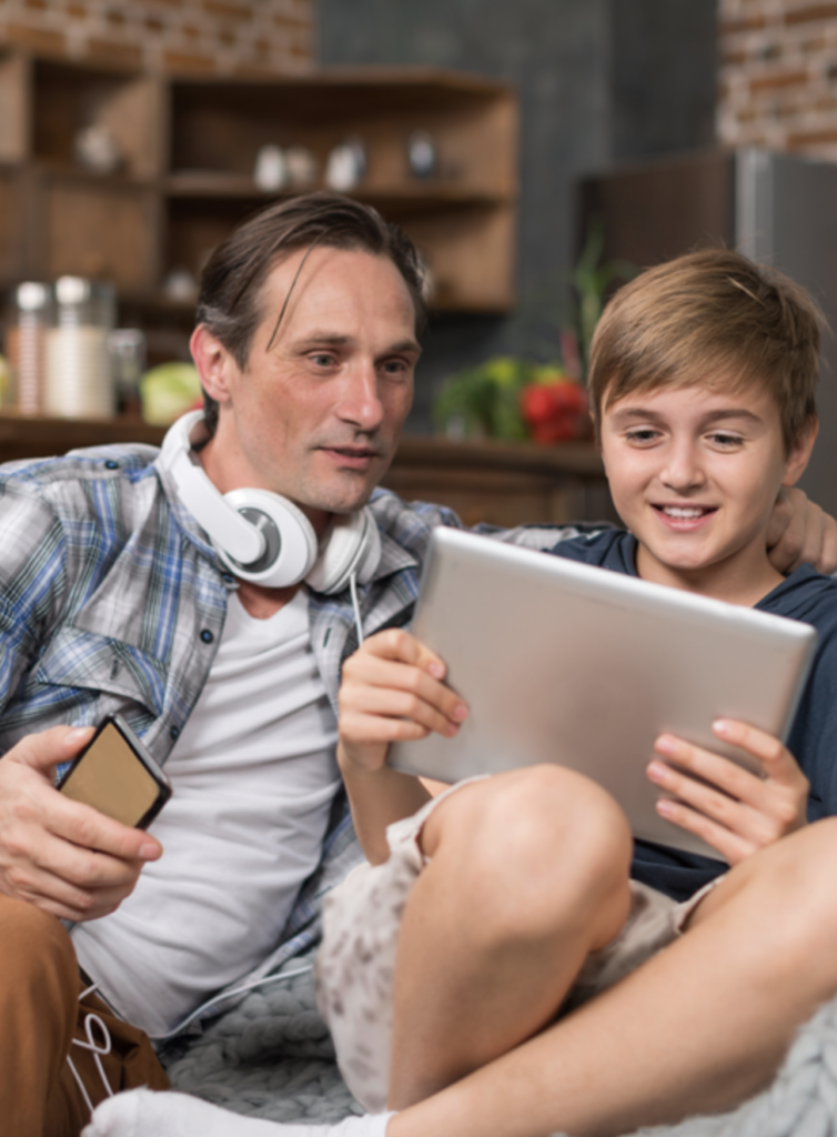 Father and Son Learning Science with LabLearner Online